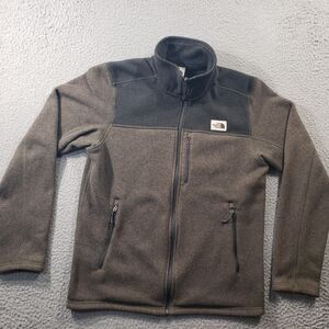 The North Face Jacket Men's Medium Green Fleece Full Zip Sweatshirt Stretch